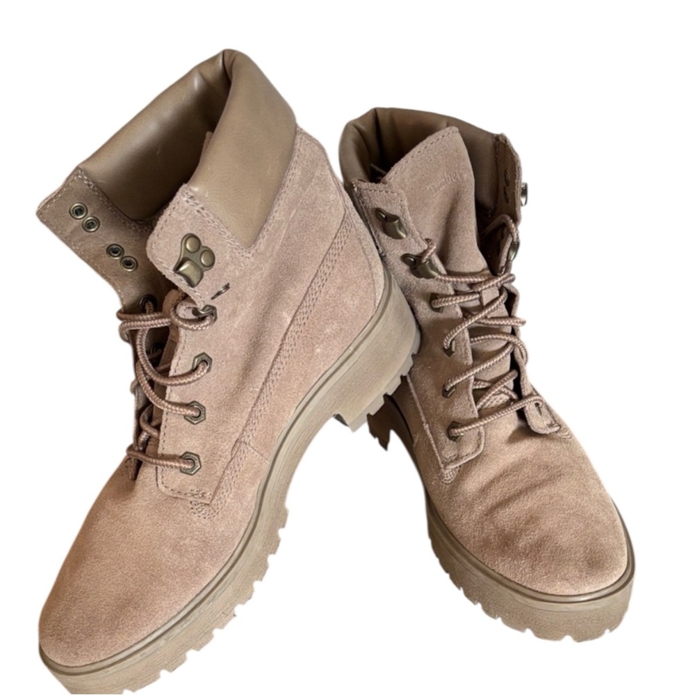 Trendy‎ Beige Lace-Up Ankle Boots  PM